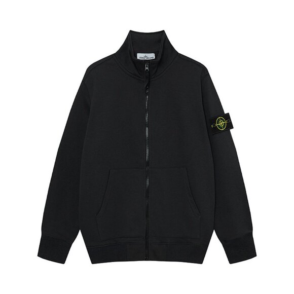 Stone Island Black Full-Zip Sweatshirt - Picture 1 of 2